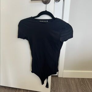 Abercrombie Black Fitted Short Sleeve Bodysuit
